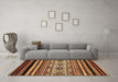 Machine Washable Abstract Brown Modern Rug in a Living Room,, wshabs537brn