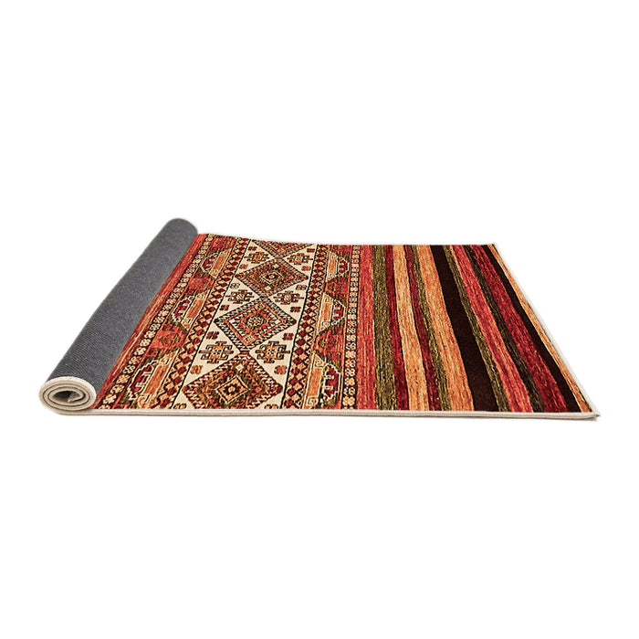 Sideview of Abstract Orange Modern Rug, abs537org
