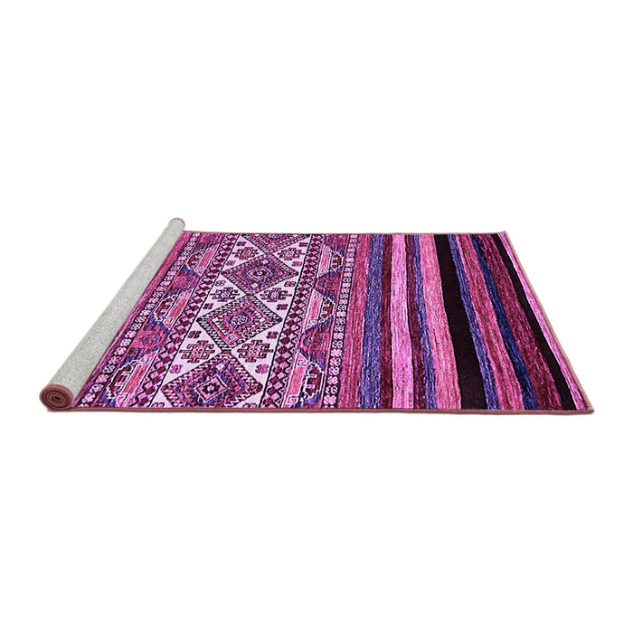 Sideview of Machine Washable Abstract Purple Modern Area Rugs, wshabs537pur