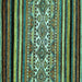 Square Abstract Turquoise Modern Rug, abs537turq