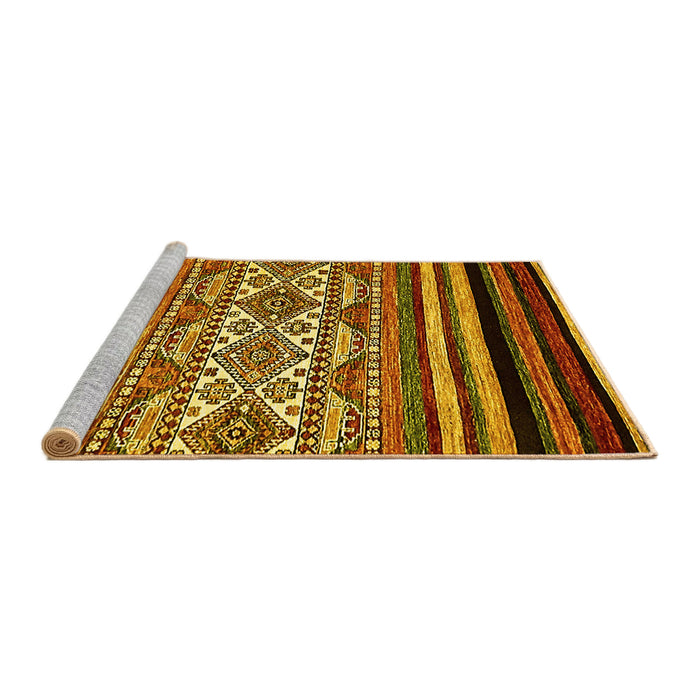 Sideview of Machine Washable Abstract Yellow Modern Rug, wshabs537yw