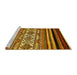 Sideview of Machine Washable Abstract Yellow Modern Rug, wshabs537yw