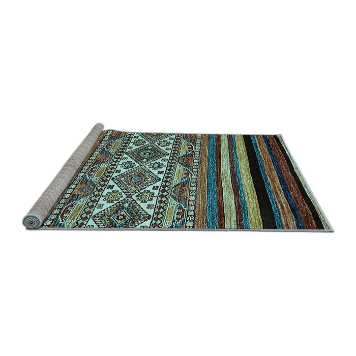 Sideview of Machine Washable Abstract Light Blue Modern Rug, wshabs537lblu