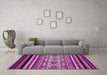 Machine Washable Abstract Purple Modern Area Rugs in a Living Room, wshabs537pur