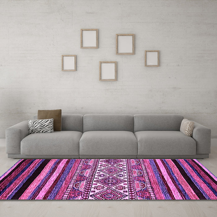 Machine Washable Abstract Purple Modern Area Rugs in a Living Room, wshabs537pur