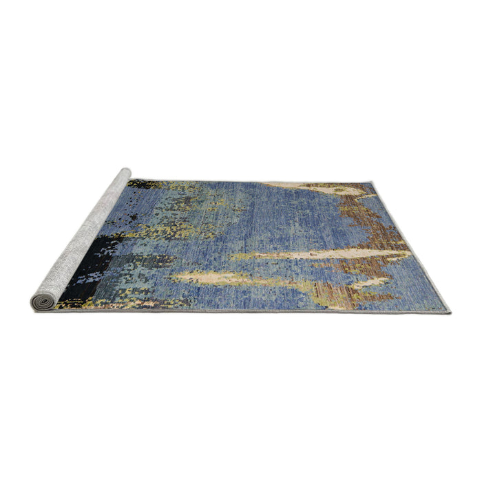 Sideview of Machine Washable Abstract Gunmetal Gray Rug, wshabs5380
