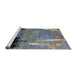 Sideview of Machine Washable Abstract Gunmetal Gray Rug, wshabs5380