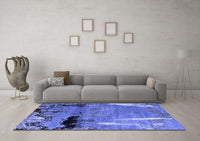 Machine Washable Abstract Blue Modern Rug, wshabs5380blu