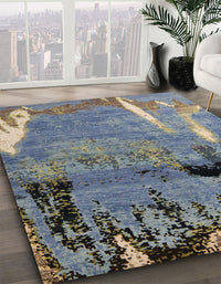 Abstract Gunmetal Gray Modern Rug, abs5380