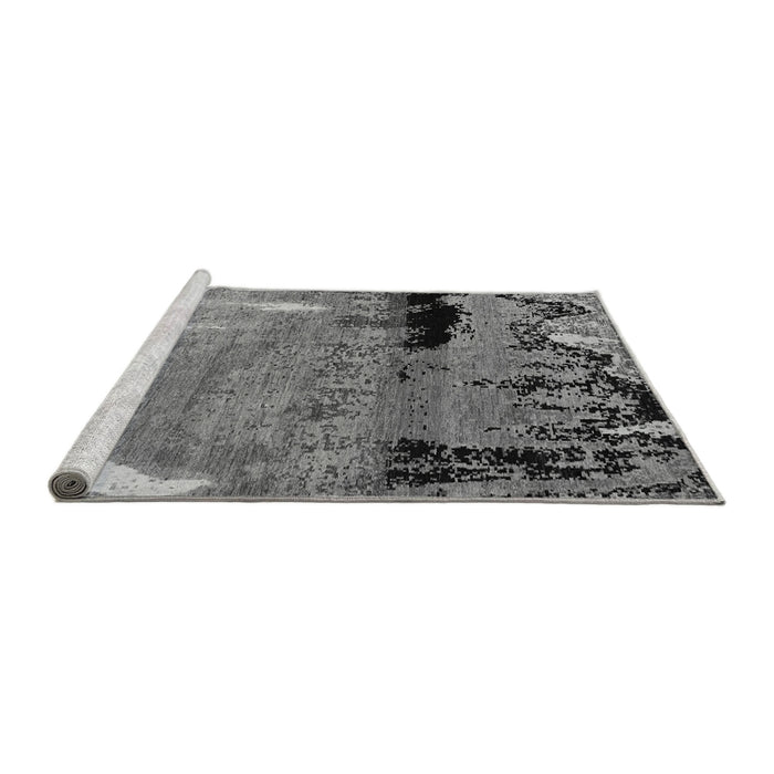 Sideview of Machine Washable Abstract Gray Modern Rug, wshabs5380gry