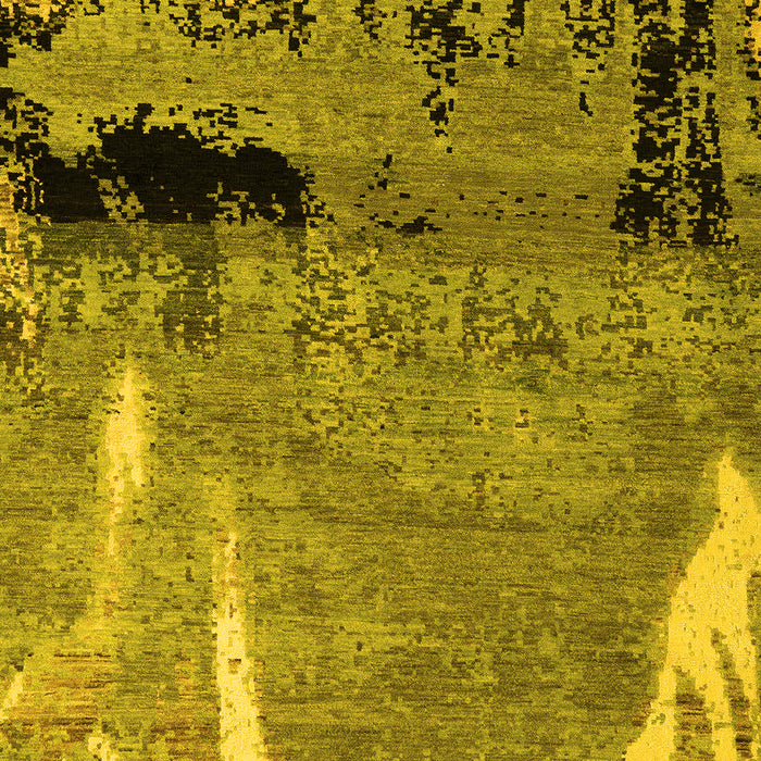 Machine Washable Abstract Yellow Modern Rug, wshabs5380yw