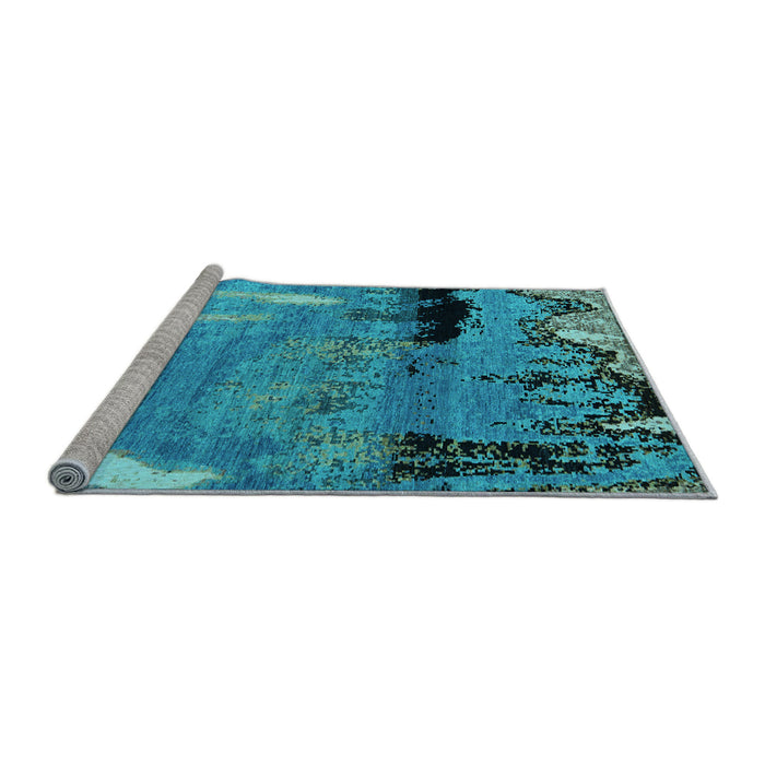 Sideview of Machine Washable Abstract Light Blue Modern Rug, wshabs5380lblu