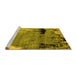 Sideview of Machine Washable Abstract Yellow Modern Rug, wshabs5380yw