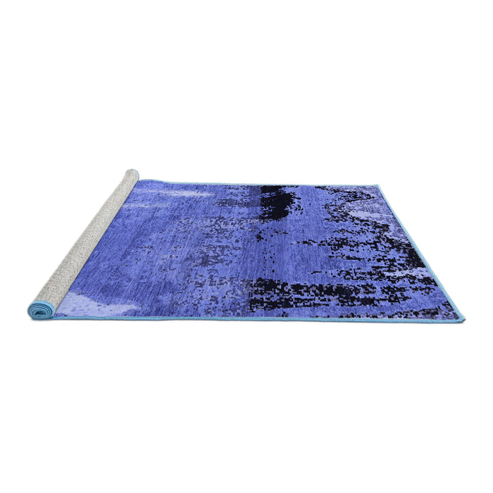 Sideview of Machine Washable Abstract Blue Modern Rug, wshabs5380blu