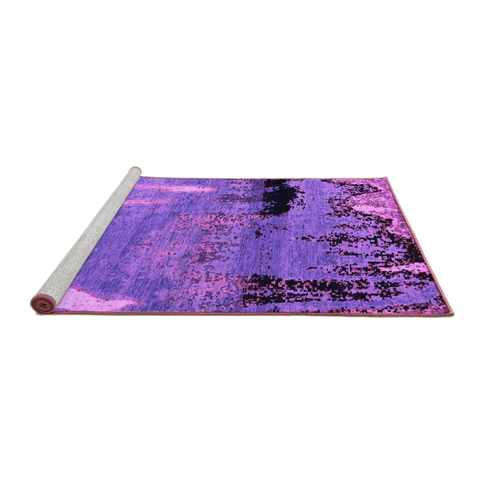 Sideview of Machine Washable Abstract Purple Modern Area Rugs, wshabs5380pur