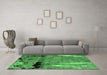 Machine Washable Abstract Emerald Green Modern Area Rugs in a Living Room,, wshabs5380emgrn