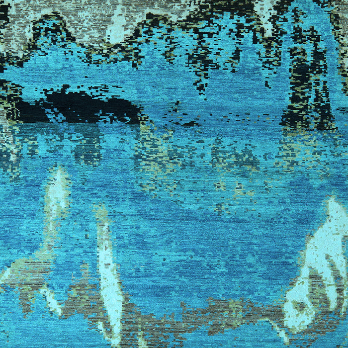 Square Machine Washable Abstract Light Blue Modern Rug, wshabs5380lblu