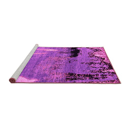 Sideview of Machine Washable Abstract Pink Modern Rug, wshabs5380pnk