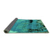 Sideview of Abstract Turquoise Modern Rug, abs5380turq