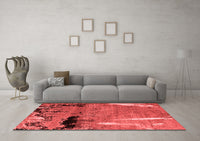 Machine Washable Abstract Red Modern Rug, wshabs5380red