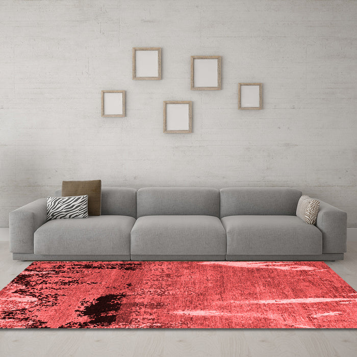 Modern Red Washable Rugs