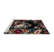 Sideview of Machine Washable Abstract Chocolate Brown Rug, wshabs5381