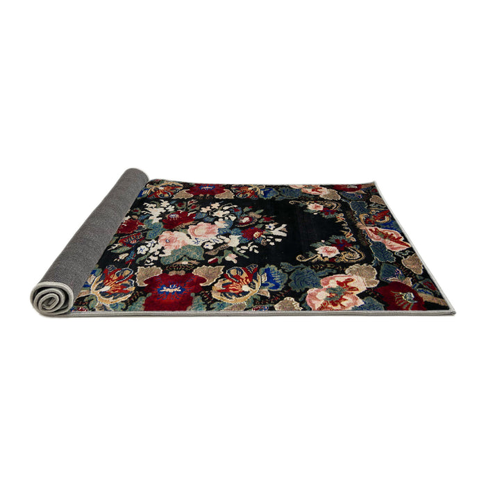 Sideview of Abstract Chocolate Brown Medallion Rug, abs5381