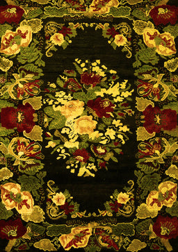 Medallion Yellow French Rug, abs5381yw
