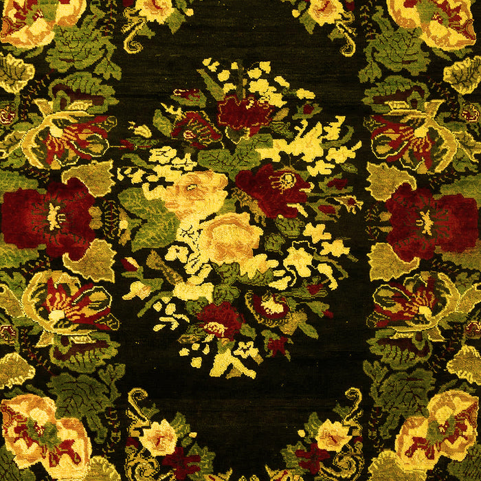Medallion Yellow French Rug, abs5381yw