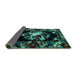 Sideview of Medallion Turquoise French Rug, abs5381turq