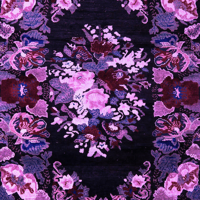 Machine Washable Medallion Purple French Area Rugs, wshabs5381pur