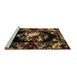 Sideview of Machine Washable Medallion Brown French Rug, wshabs5381brn