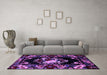 Machine Washable Medallion Purple French Area Rugs in a Living Room, wshabs5381pur