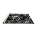 Sideview of Machine Washable Medallion Gray French Rug, wshabs5381gry