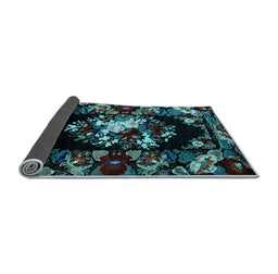 Sideview of Medallion Light Blue French Rug, abs5381lblu