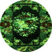 Round Medallion Green French Rug, abs5381grn