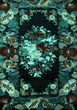 Medallion Turquoise French Rug, abs5381turq