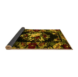 Sideview of Medallion Yellow French Rug, abs5381yw