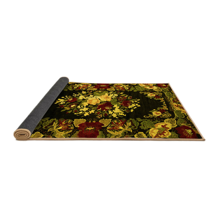 Sideview of Medallion Yellow French Rug, abs5381yw