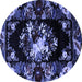 Round Medallion Blue French Rug, abs5381blu