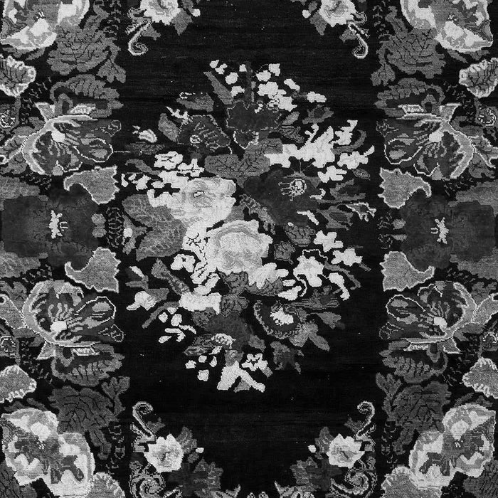 Machine Washable Medallion Gray French Rug, wshabs5381gry