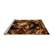 Sideview of Machine Washable Medallion Orange French Area Rugs, wshabs5381org