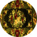 Round Medallion Yellow French Rug, abs5381yw