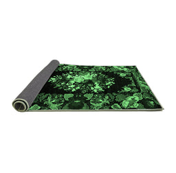 Sideview of Medallion Emerald Green French Rug, abs5381emgrn