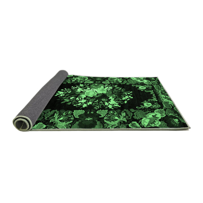 Sideview of Medallion Emerald Green French Rug, abs5381emgrn