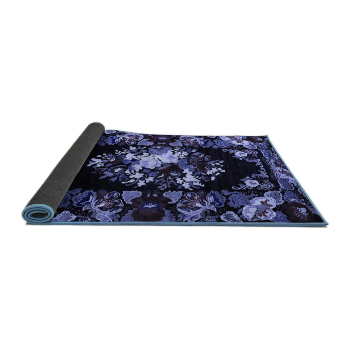 Sideview of Medallion Blue French Rug, abs5381blu