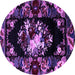 Round Medallion Purple French Rug, abs5381pur