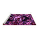 Sideview of Machine Washable Medallion Pink French Rug, wshabs5381pnk