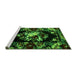 Sideview of Machine Washable Medallion Green French Area Rugs, wshabs5381grn