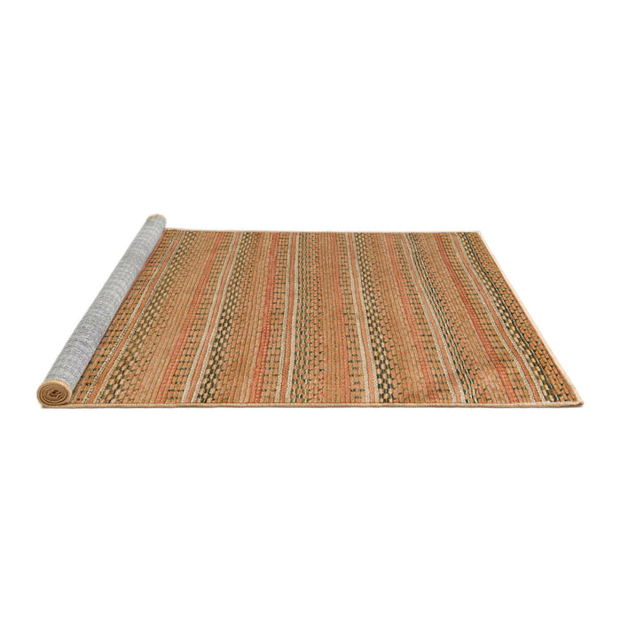 Sideview of Machine Washable Abstract Orange Rug, wshabs5382